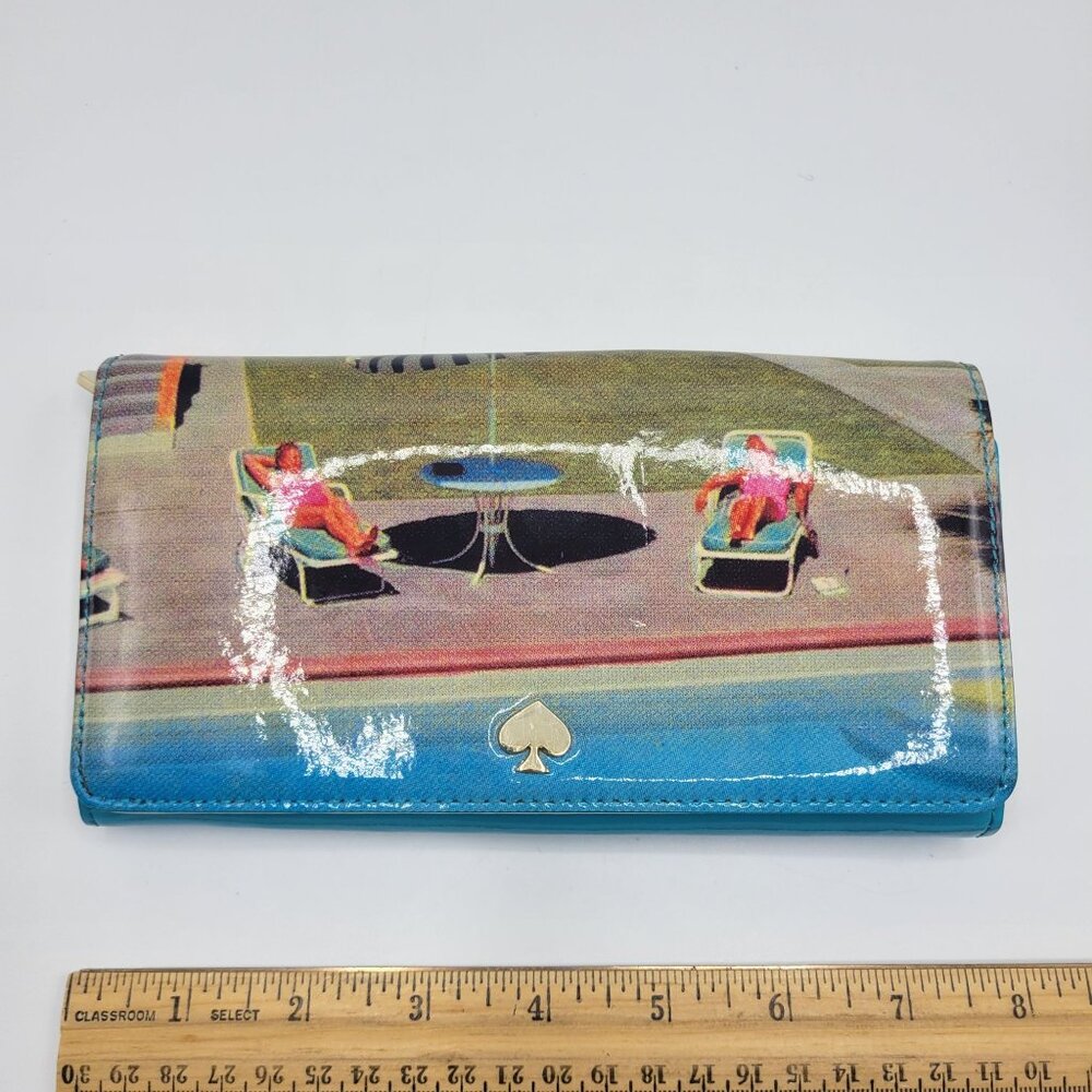 Kate Spade Poolside Wish You We’re Here Dive In Wallet Poolside Print *READ* - Picture 13 of 13